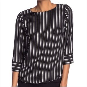 T Tahari 3/4 Sleeve Stripe Blouse
